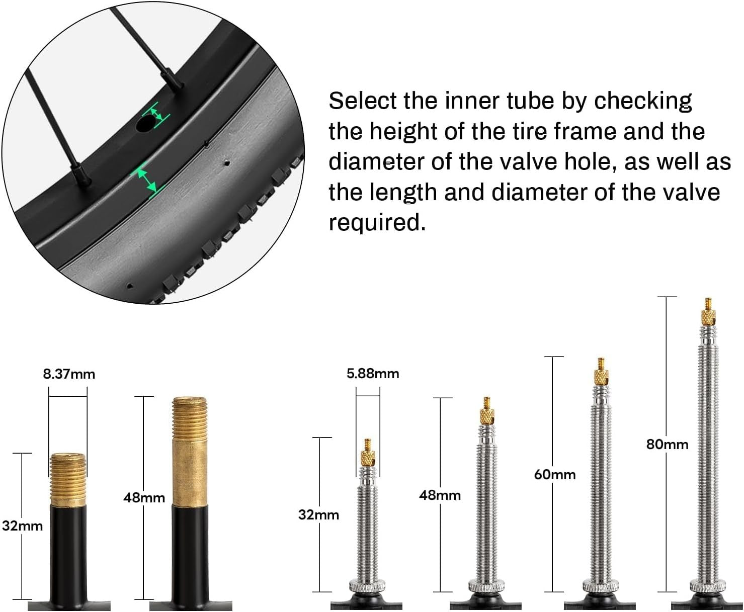 new 700C Bike Tubes 700x25C/26C/28C/30C/32C FV60 Presta Valve (25/32-622) 700C... 07FC0E-D4 - KOEEK
