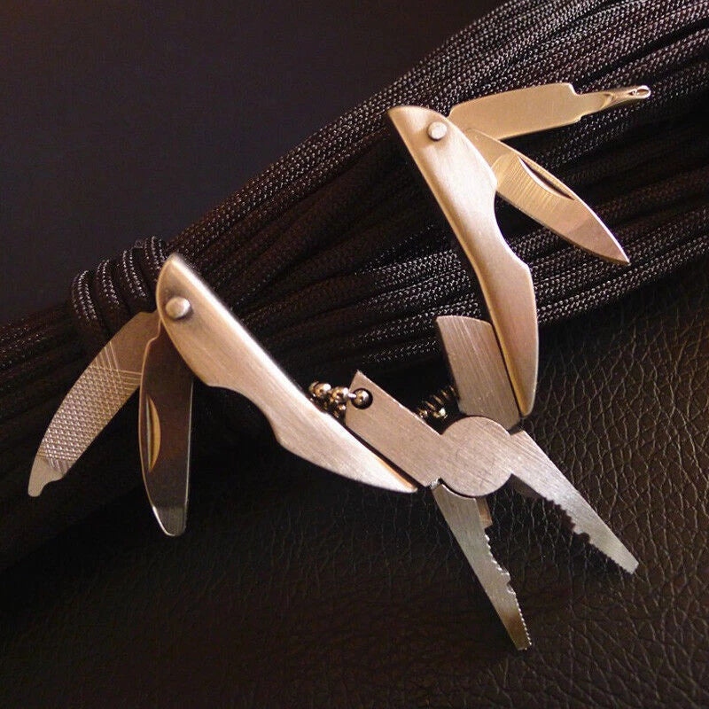 1pc Mini EDC Multi Function Folding Pocket Tool Keychain Screwdriver Plier Knife 07FC0E-D4 - KOEEK