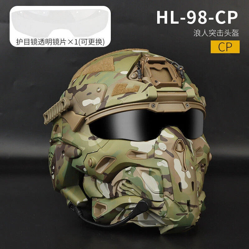 Tactical Assault Helmet W/ Built-in Anti-fog Fan Headset Modular Replace Lense 07FC0E-D4 - KOEEK