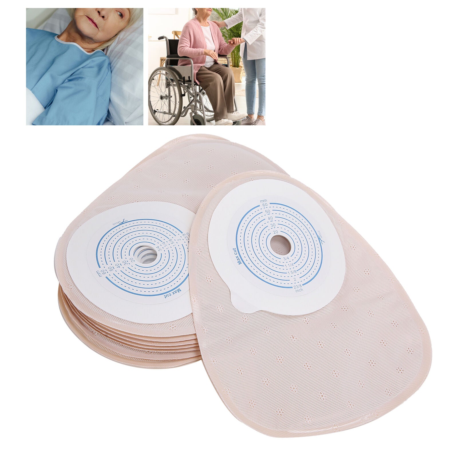 new 10pcs One‑Piece Disposable Colostomy Bags Ostomy Ileostomy Stoma Ostomy koeek - KOEEK