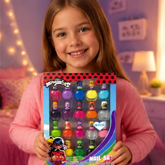Miraculous Ladybug 18pc Nail Polish in Box – Kids Gift Set, Gift for Children MIRACULOUS - KOEEK