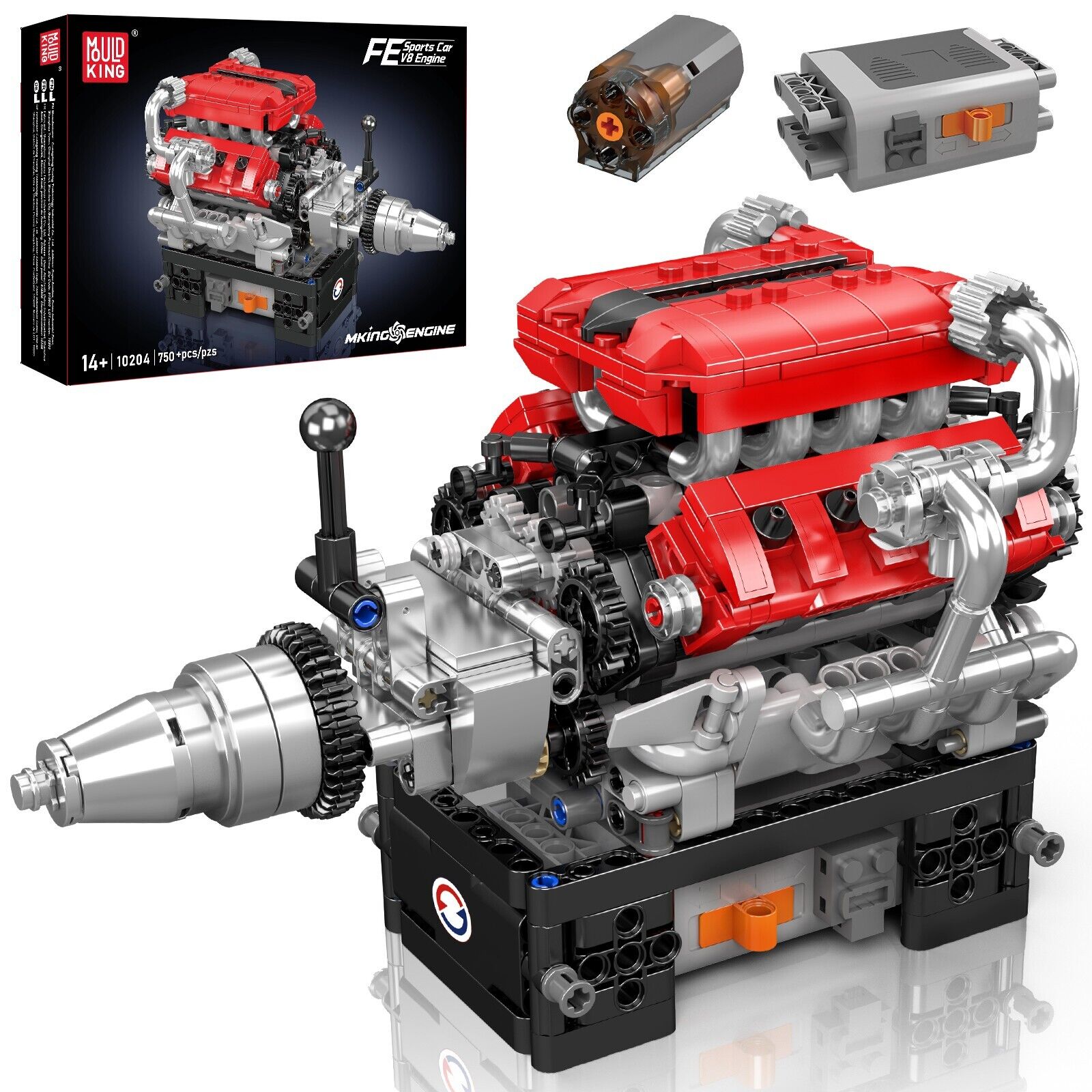 new Mould King 10204 V8 Engine Motor Model Building Block Toy Gift MOC Collector MOULD KING - KOEEK