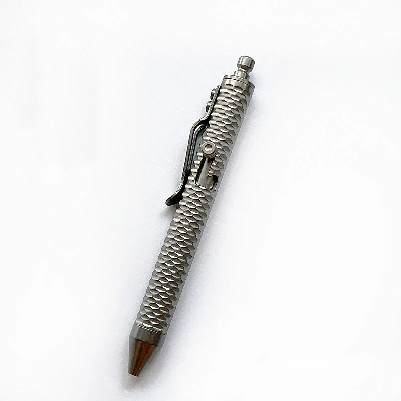 Mini Titanium Alloy Pocket Ball Pen Writing Portable Stationery EDC 07FC0E-D4 - KOEEK
