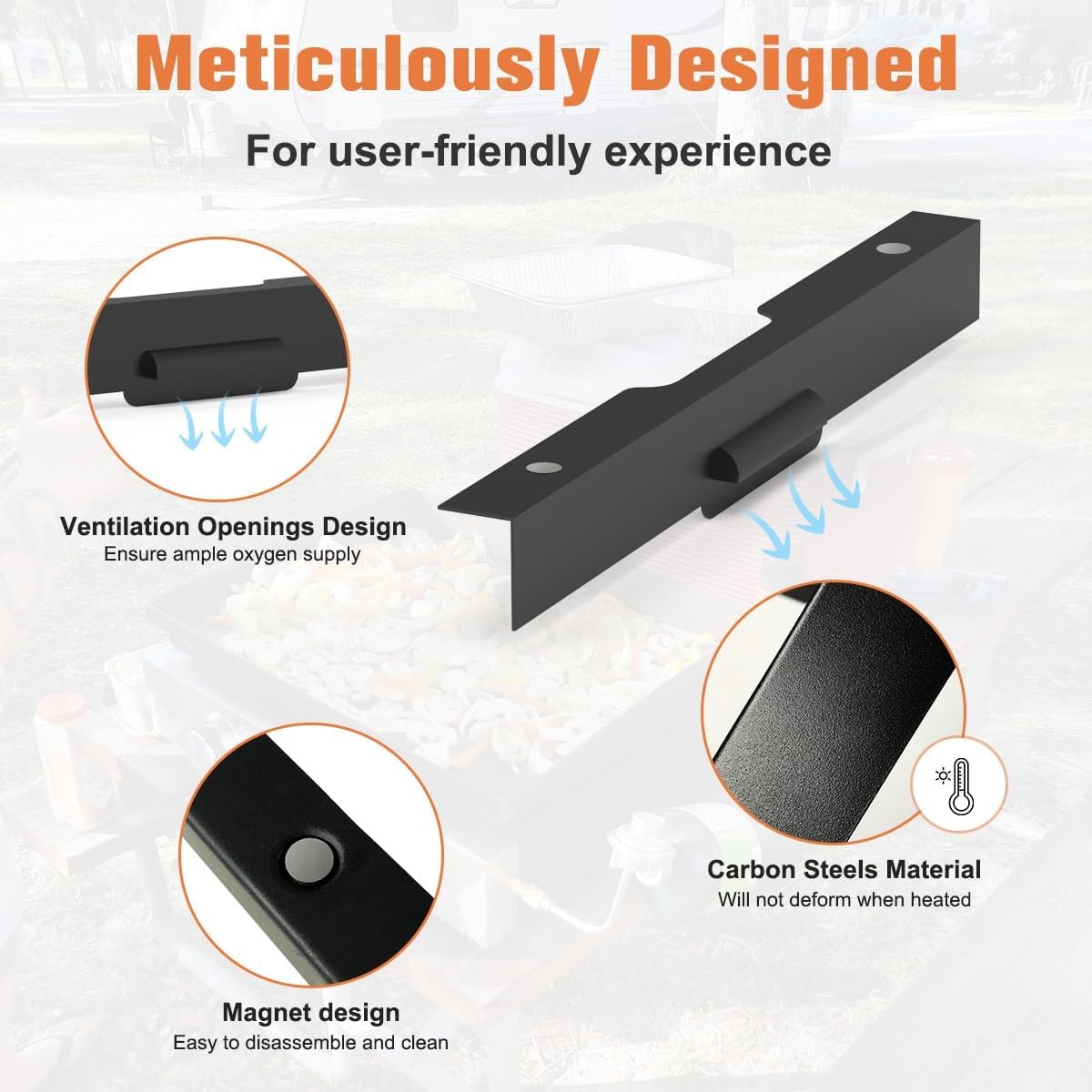 new Koutemie Wind Guard for Blackstone 22" 22" Griddle, Black KOUTEMIE - KOEEK