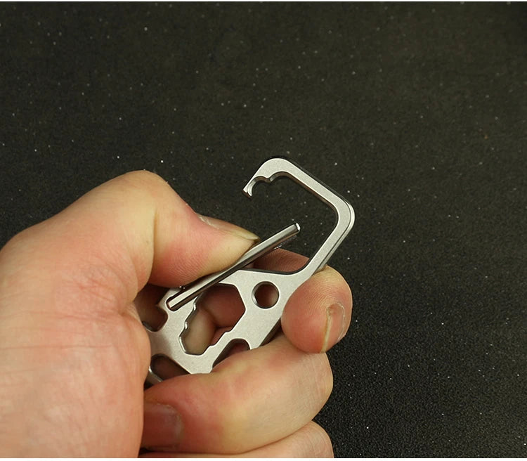 HotTitanium TC4 Mechanic Key Chain Carabiner Opener Outdoor Multi EDC Tool M-KC1 07FC0E-D4 - KOEEK