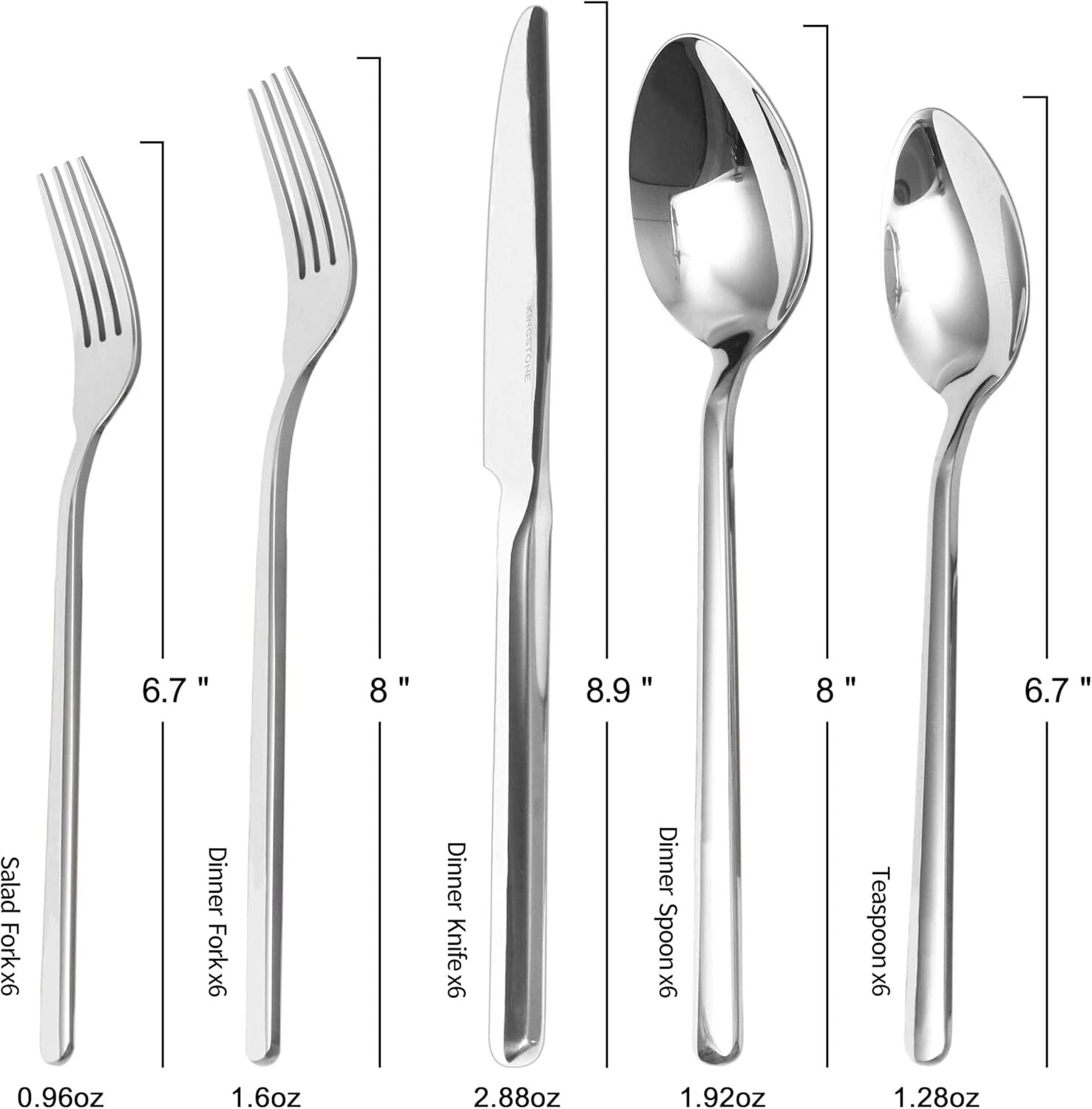 30 Piece Silverware Set, Flatware Set for 6, 18/10 Stainless Steel Silverware 07FC0E-D4 - KOEEK
