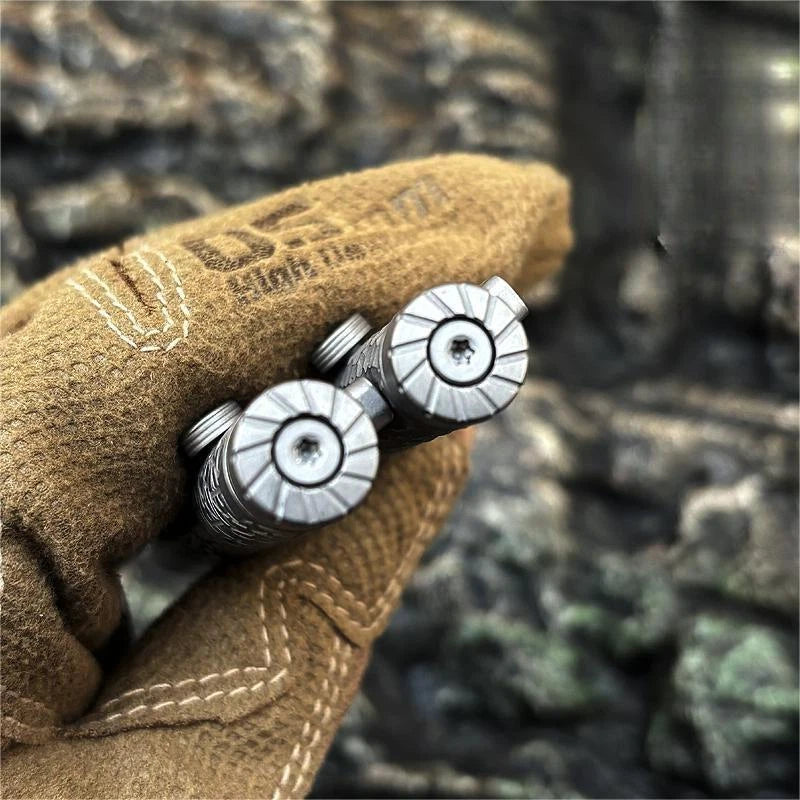 EDC Titanium Bolt Action Ballpoint Pen Pocket Writing Pen with Fidget Spinner 07FC0E-D4 - KOEEK