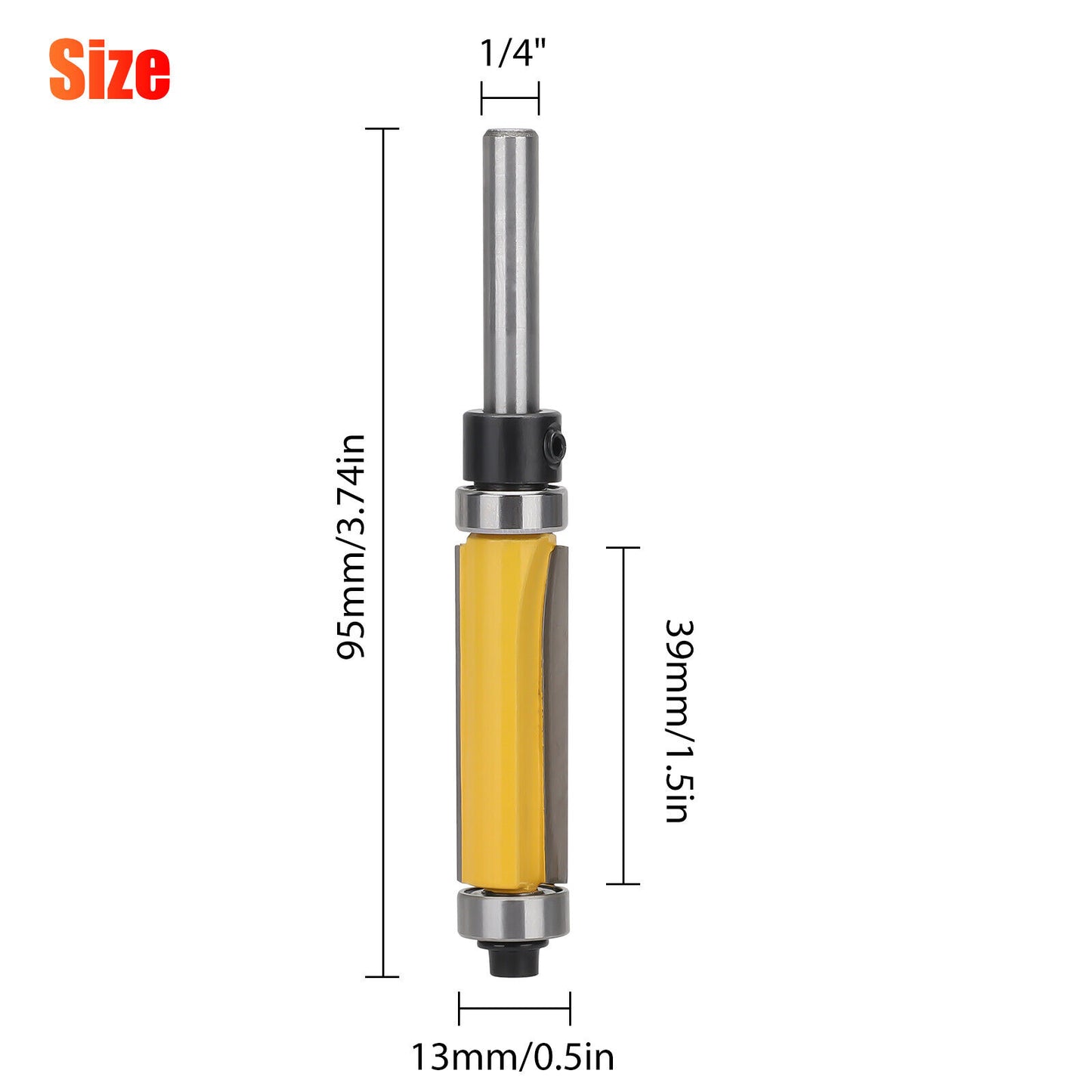 1-1/2" Flush Trim Router Bit with Top & Bottom Bearing