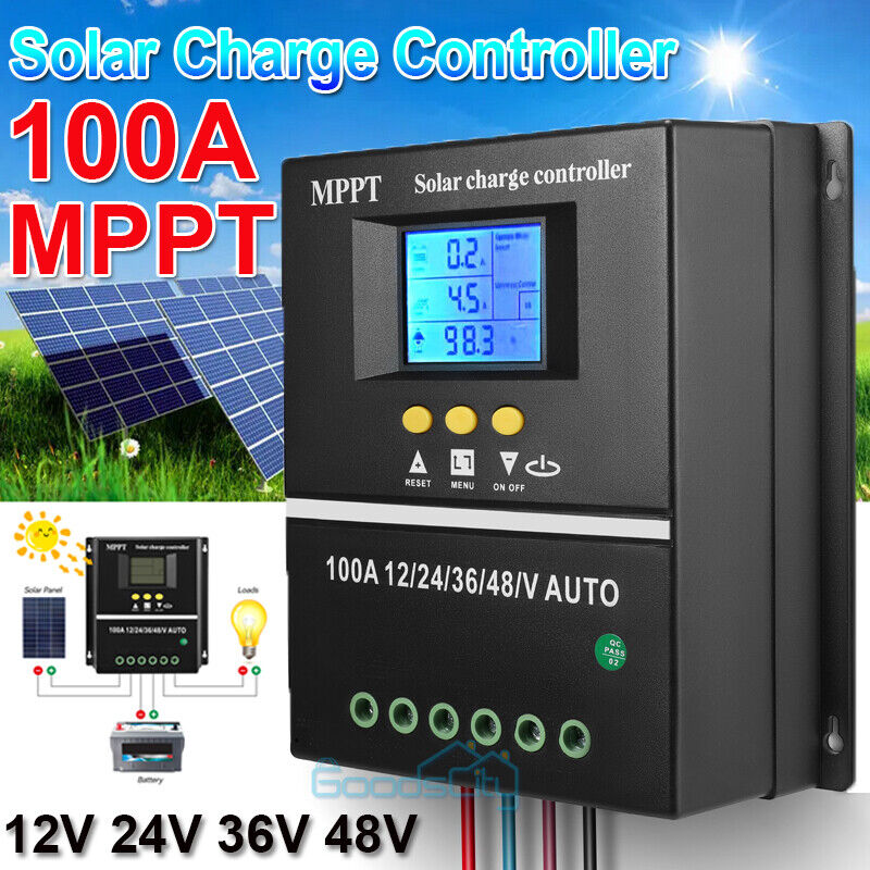 ny 12/24V 60/80/100A MPPT Solar Charge Controller Panel Batteriregulator Dual USB