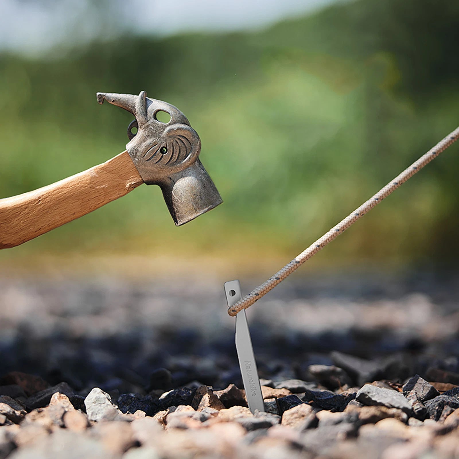 4PC silver Tent Stakes Peg Camping Outdoor aluminium Metal Nail Rope V Pull Hook 07FC0E-D4 - KOEEK