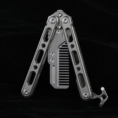 EDC Titanium Alloy Comb Hair Cutting Outdoor Activity Portable Standbys Tools 07FC0E-D4 - KOEEK
