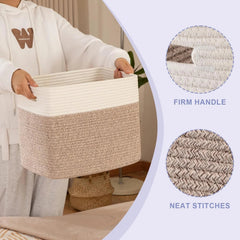 Shelf storage basket dimensions: 15 x 9.8 x 11.8 inches, set of 2, brown 07FC0E-D4 - KOEEK
