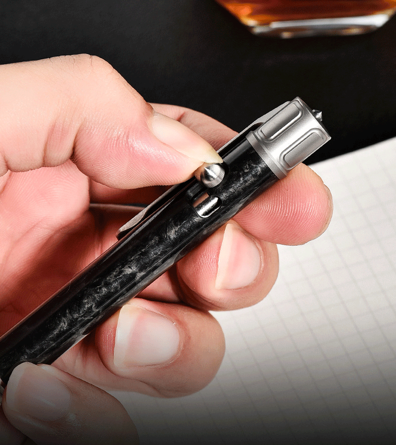 Titanium Carbon Fiber Pocket Ballpoint Pen Working Signature Pen Outdoor EDC 07FC0E-D4 - KOEEK