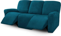 Velvet 8-piece recliner sofa cover set, suitable for 3-seater recliner sofas 07FC0E-D4 - KOEEK