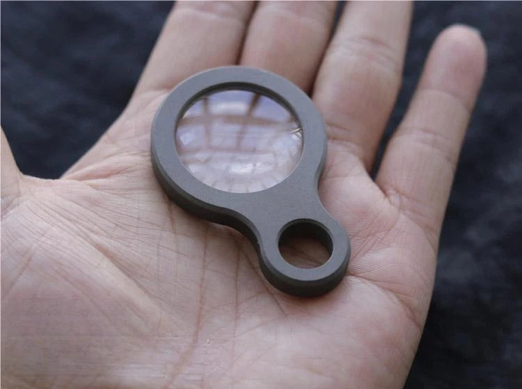 EDC Titanium Alloy Magnifier Glass Convex Lens Outdoor Portable EDC Multi Tools 07FC0E-D4 - KOEEK