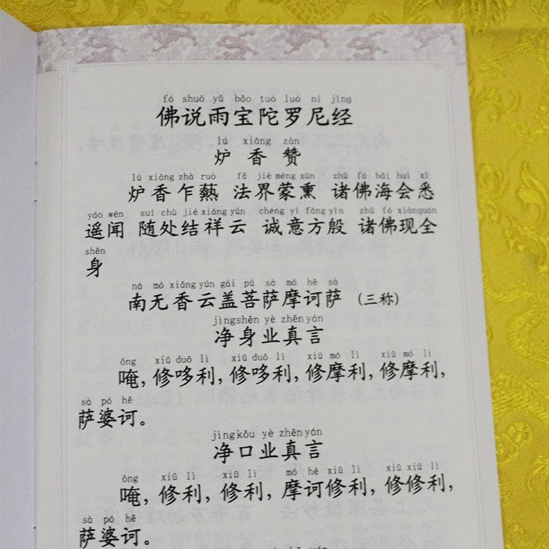 Buddha's Teaching on Rain Jewel Dharani Large Print Pinyin Buddhist Textbook 07FC0E-D4 - KOEEK