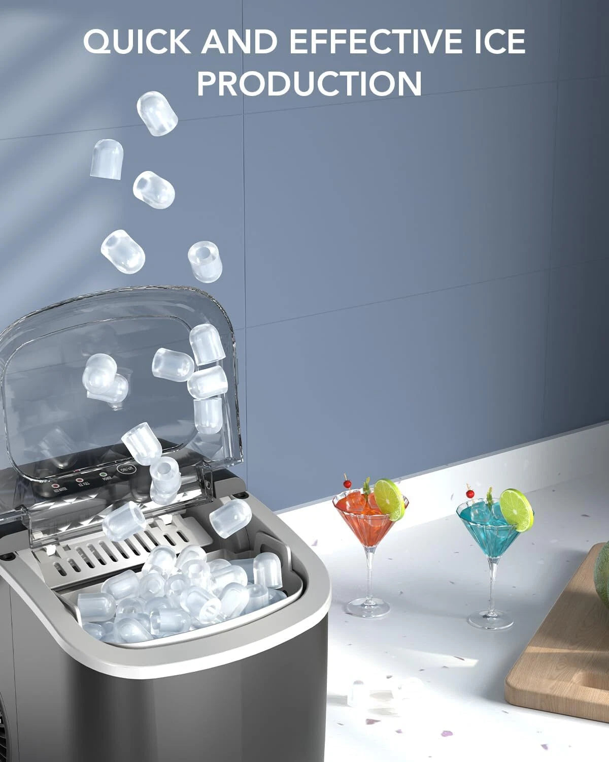 Countertop Ice Maker, High Efficiency Portable Ice Maker,Self-Cleaning Ice Maker 07FC0E-D4 - KOEEK
