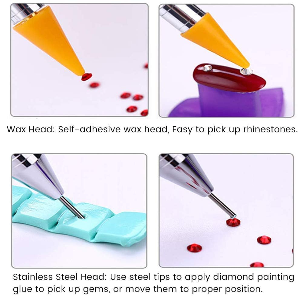 ny 2Pack Rhinestone Picker, Diamantmaling Dotting Pen Dual-end Rhinestones Picku