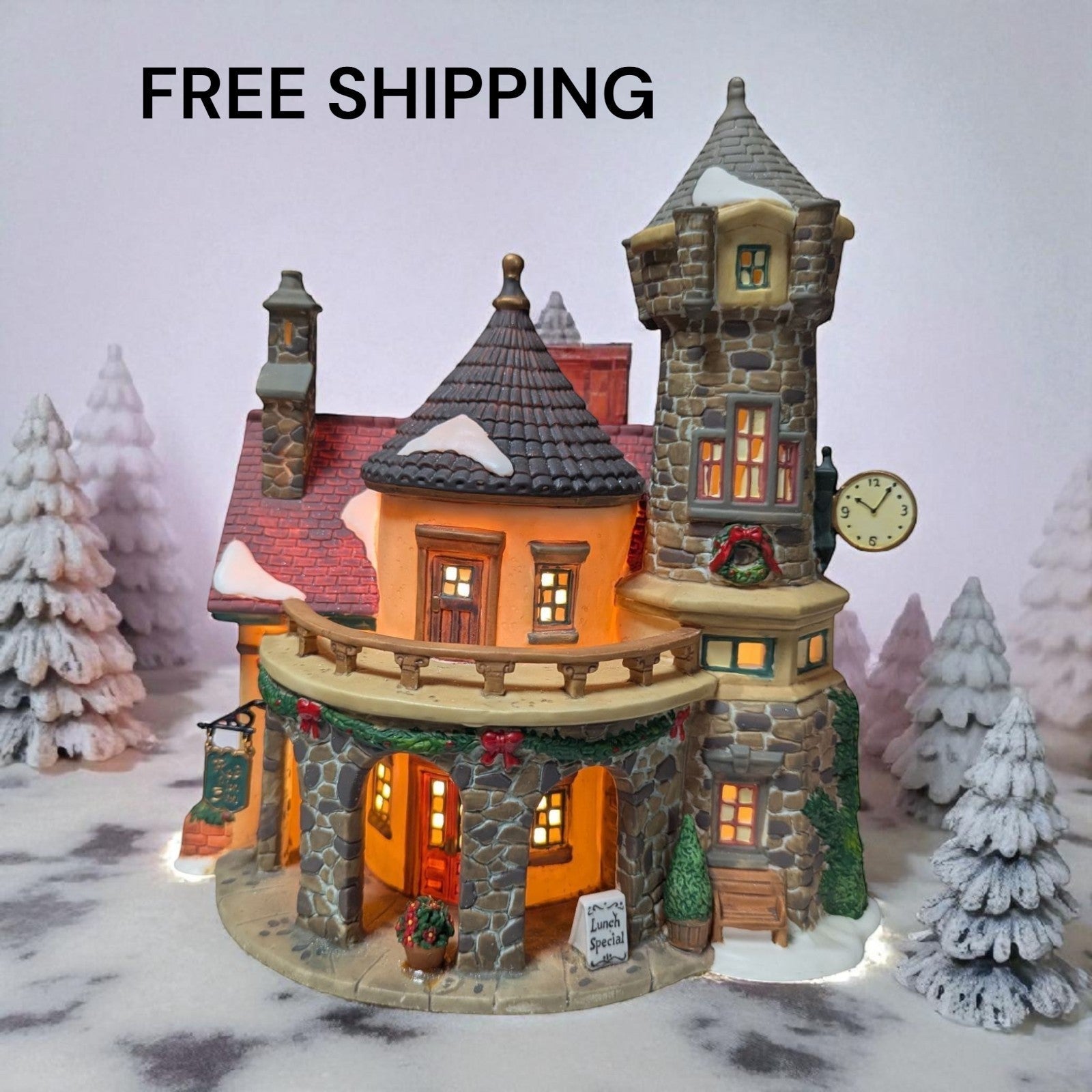 2 Heartland Valley Village Porcelain Lighted Red Lion Inn Department Christmas HEARTLAND - KOEEK