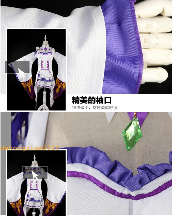 Anime Re:Zero kara Hajimeru Isekai Seikatsu Emilia Cosplay Costume Stocking 07FC0E-D4 - KOEEK