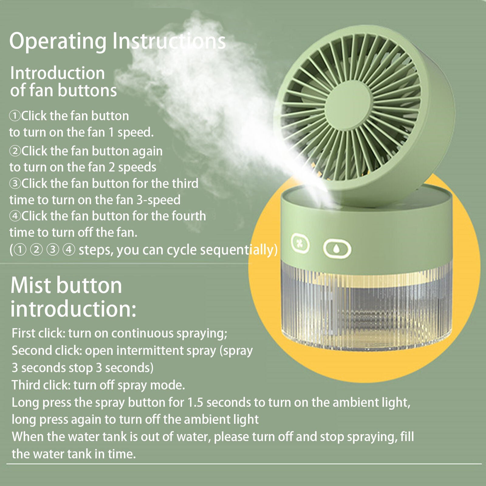 new Tabletop Misting Fan Tabletop Mist Fan with Adjustable Speed Cooling Appliance koeek - KOEEK