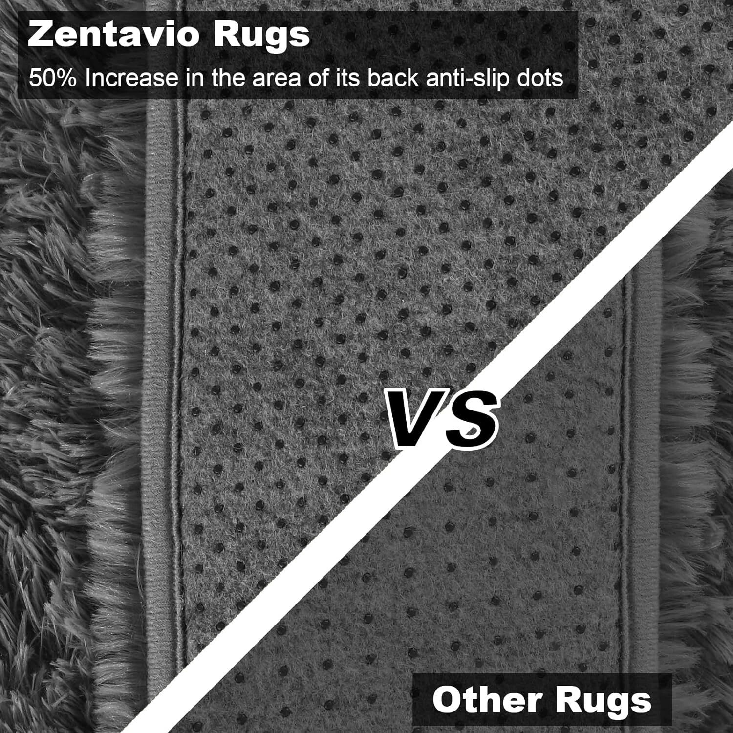 Area Rugs Living Room Grey Rugs for Bedroom 4x6 Carpet Fluffy Fuzzy Soft Shag 07FC0E-D4 - KOEEK