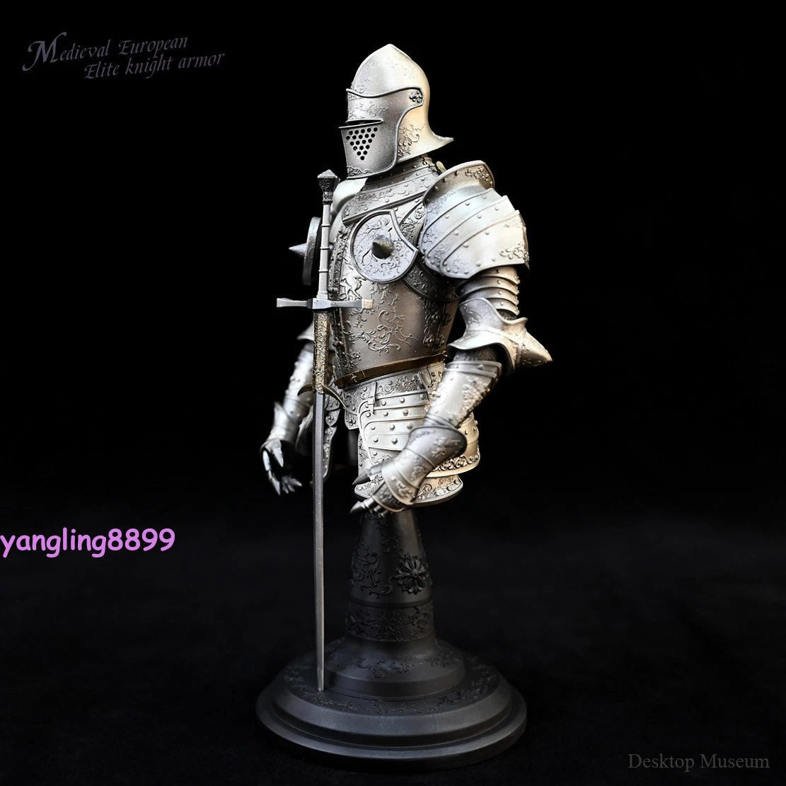 19cm European Medieval Knight Armor Resin Model Desk Decor Resin Figure Toy Gift 07FC0E-D4 - KOEEK