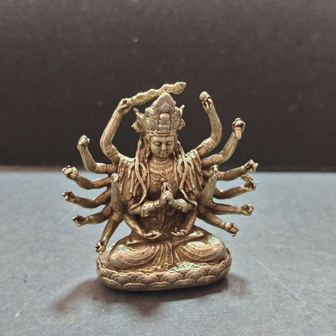 Solid Brass Thousand Hands Guanyin Buddhist Statue Bodhisattva Metal Sculpture 07FC0E-D4 - KOEEK