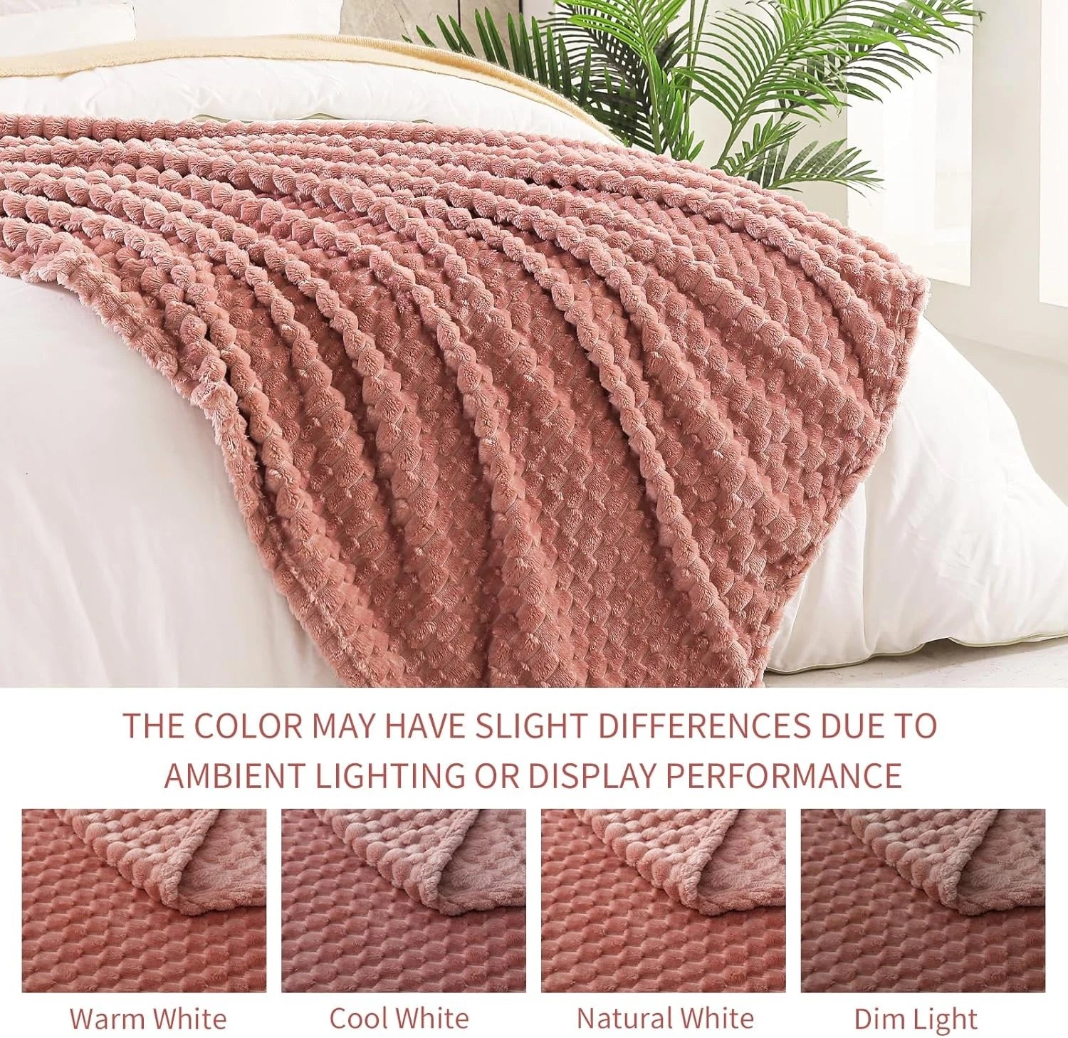 Double-sized soft plush blanket, 60x80 inches, soft comfortable, and lightweight 07FC0E-D4 - KOEEK