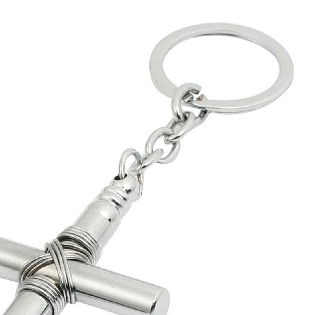 Metal Cross Whistle Keychain Pendant Dog Whistle with Keychain Silver 1pcs 07FC0E-D4 - KOEEK