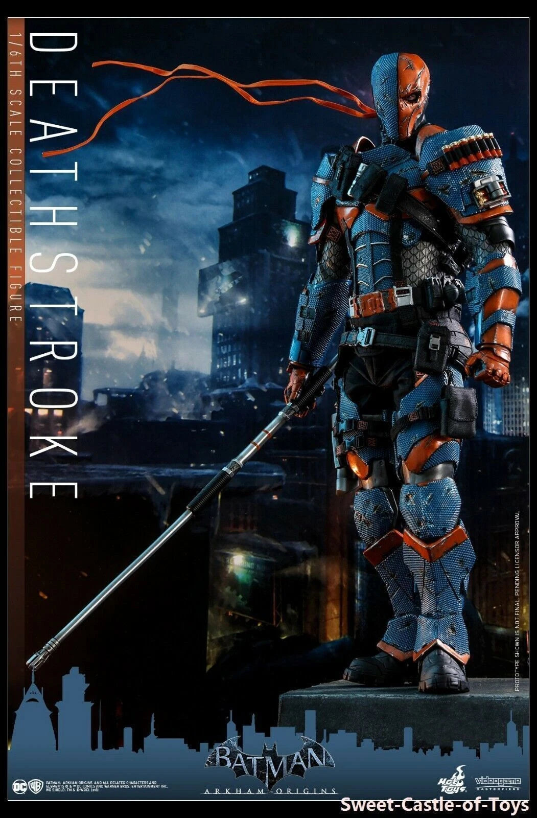 1/6 Hot Toys Figure DC Batman Arkham Oringis Deathstroke VGM30 In Stock Gift 07FC0E-D4 - KOEEK