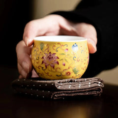 80ml Enamel Color Twisted Lotus Ceramic Master Cup Chinese Retro Kung Fu Tea Set 07FC0E-D4 - KOEEK