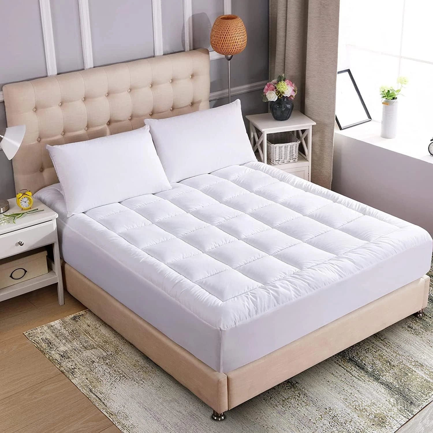 Cotton waterproof mattress pad replacement filling Pillow top Mattress pad 07FC0E-D4 - KOEEK