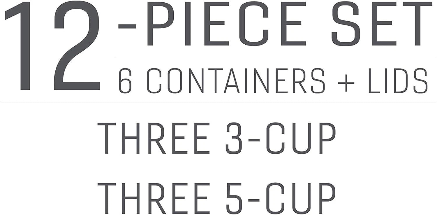 Food Storage Set with Push-On Leak-Proof Lids, Meal Prep Containers, 12-Pack 07FC0E-D4 - KOEEK