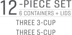 Food Storage Set with Push-On Leak-Proof Lids, Meal Prep Containers, 12-Pack 07FC0E-D4 - KOEEK