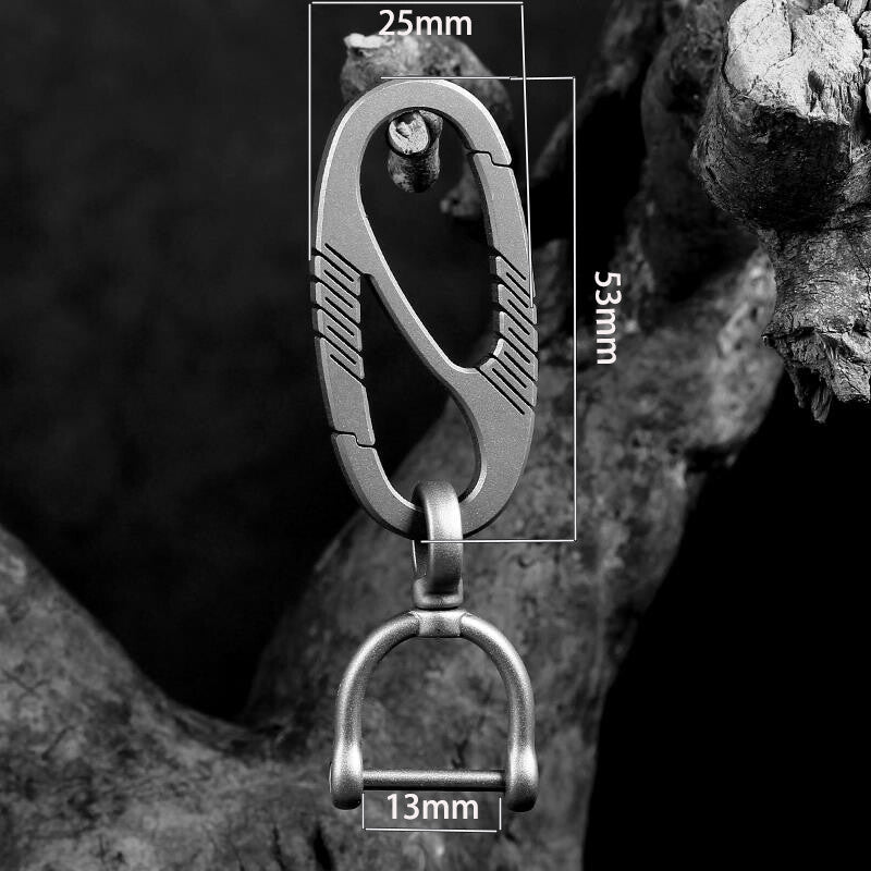 EDC Titanium Quick Horseshoe Buckle Detach Belt Waist hanging Keychain Key Ring 07FC0E-D4 - KOEEK
