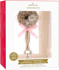 new Hallmark Baby's First Rattle Pink 2024 Christmas Ornament, Premium Metal HALLMARK - KOEEK