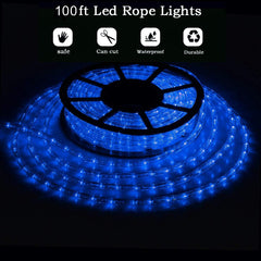 100ft Blue Led Rope Lights Outdoor String Lights Waterproof Decorative Lighting 07FC0E-D4 - KOEEK
