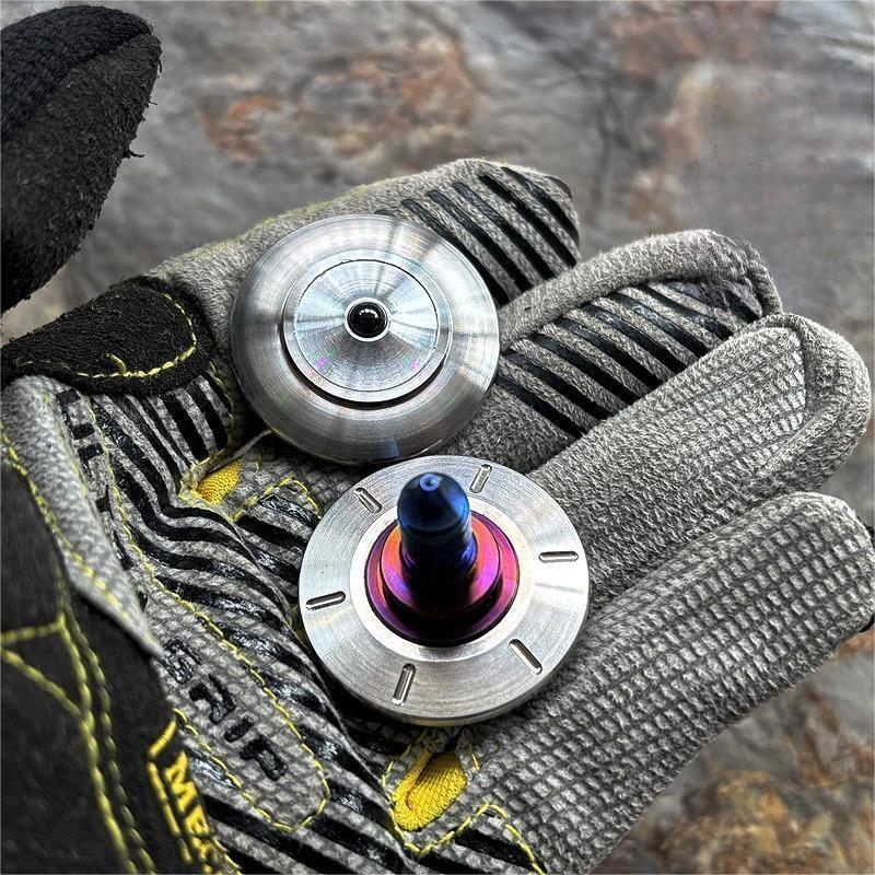 Titanium Stainless Steel Spinning Top Gyroscope Gyro Desktop Fidget Toy EDC Gift 07FC0E-D4 - KOEEK