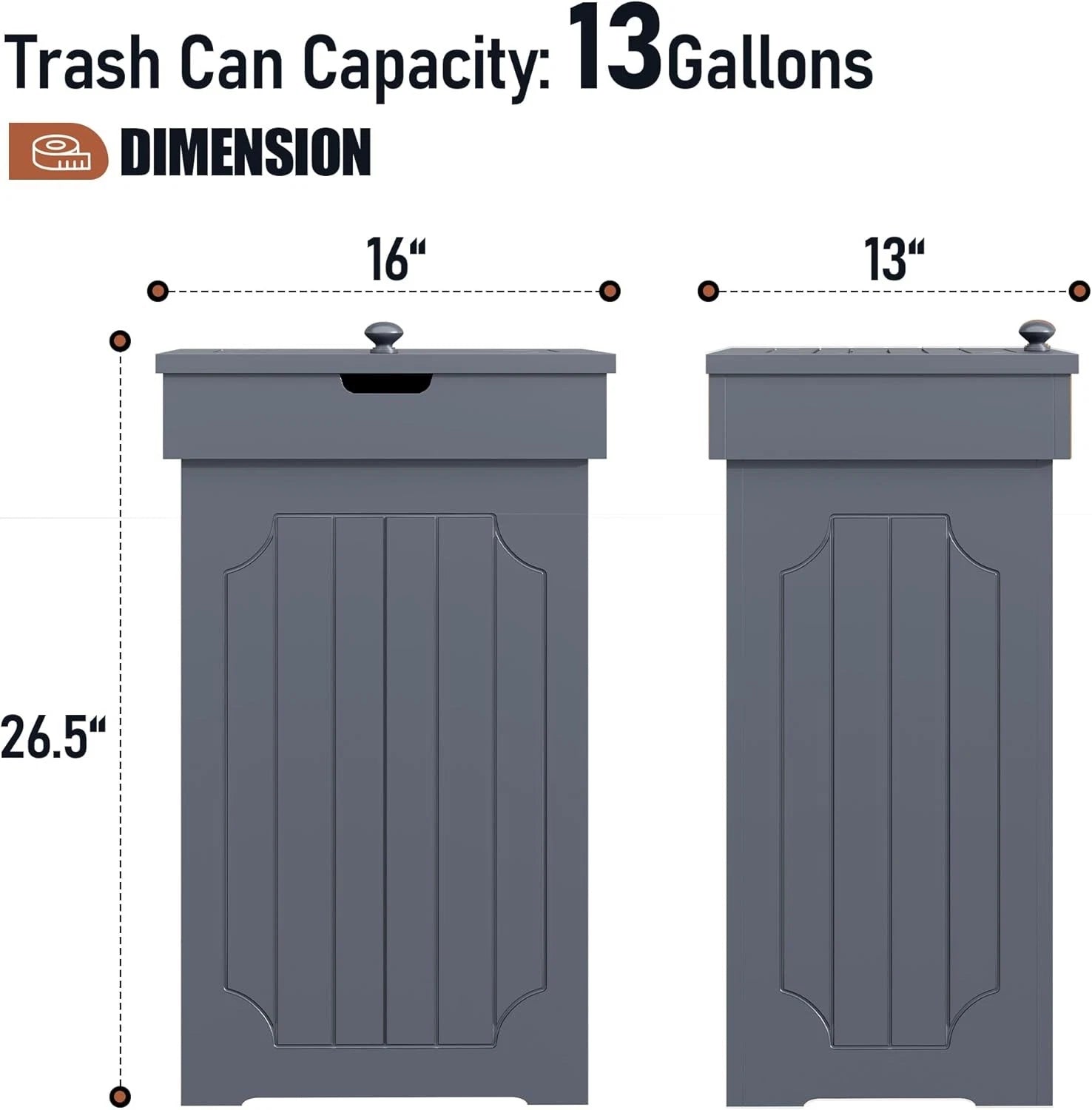 household trash can cabinet, 13-gallon kitchen trash can 07FC0E-D4 - KOEEK