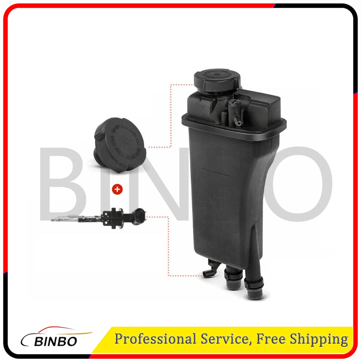 Coolant Expansion Tank with Cap for BMW E39 525i 528i 530i E38 728i 17111436381 07FC0E-D4 - KOEEK