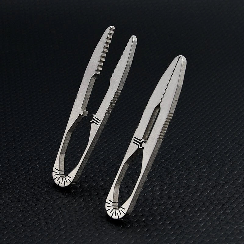 Titanium Snap Tweezers Flat Head Clip Portable Outdoor Keychain Small EDC Tool 07FC0E-D4 - KOEEK