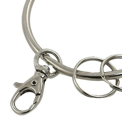 Metal Large Key Ring 7.7cm Big Key Holder Ring with Swivel Clasps 3 Split Rings 07FC0E-D4 - KOEEK