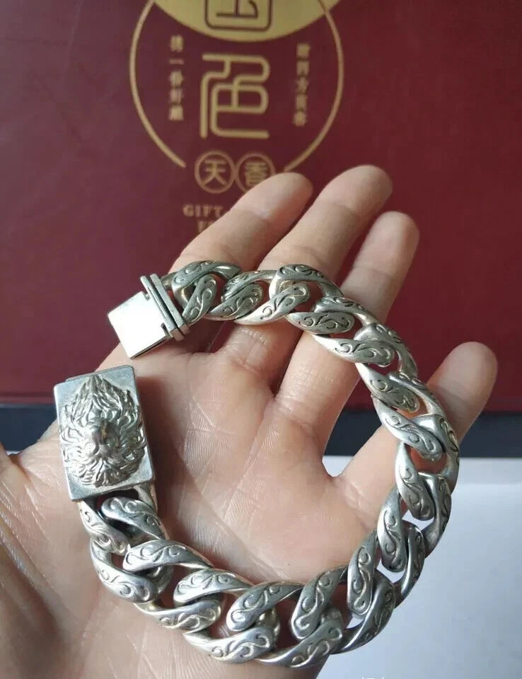Men's 925 Silver Plated Bracelet. Length 8.6 inches 07FC0E-D4 - KOEEK