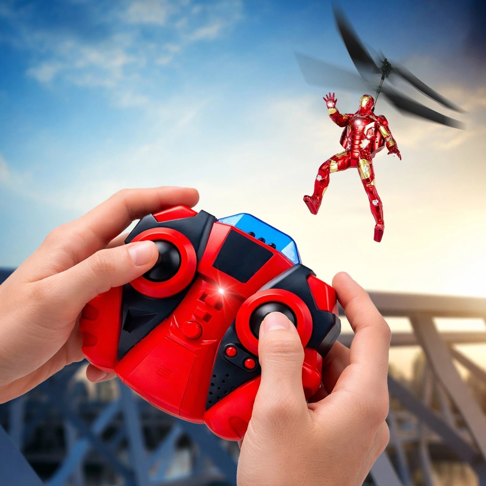 Marvel Avengers Iron Man RC Helicopter with LED Lights and Gyro Stabilizer MARVEL - KOEEK