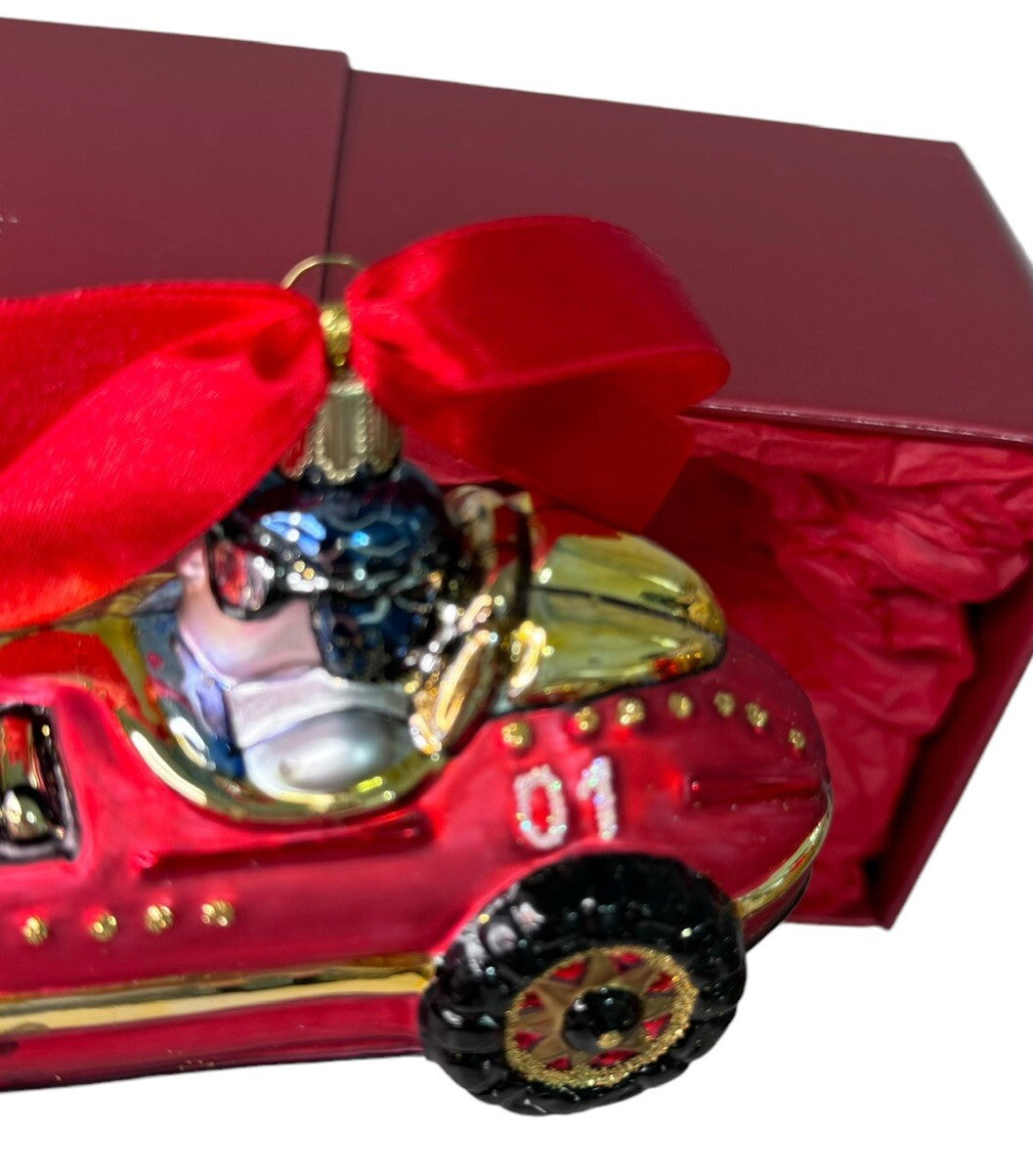 Lenox 2001 Blown Glass Antique Toys Race Car 5.5” Made In Poland NWD LENOX - KOEEK