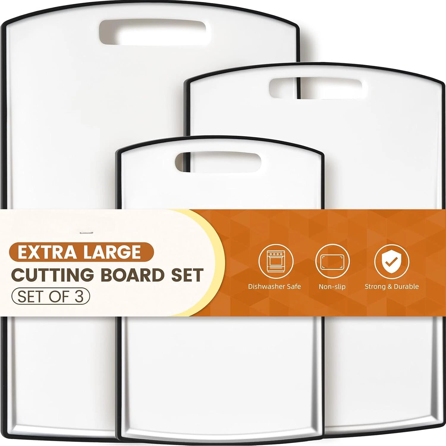 Non Slip Cutting Board,Extra Large Plastic Cutting Boards for Kitchen Dishwasher 07FC0E-D4 - KOEEK