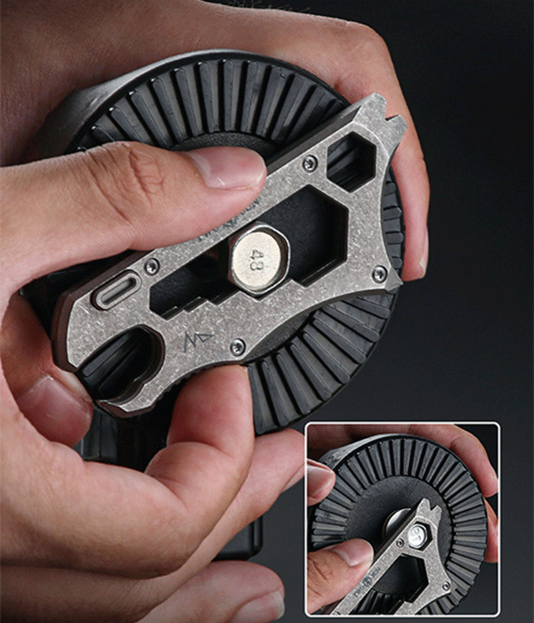 EDC TC4 Titanium Alloy Multi Tools Bottle Opener Crowbar Keychain Outdoor Tools 07FC0E-D4 - KOEEK