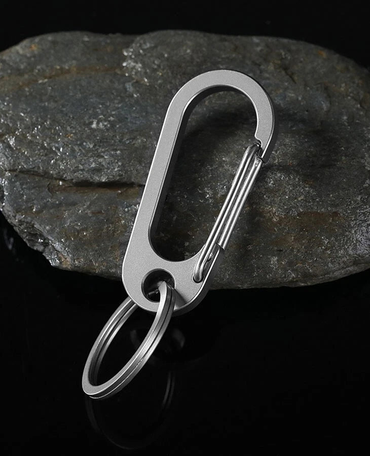 Titanium Alloy Keychain Carabiner Portable Waist Hang Buckle with Key Ring EDC 07FC0E-D4 - KOEEK