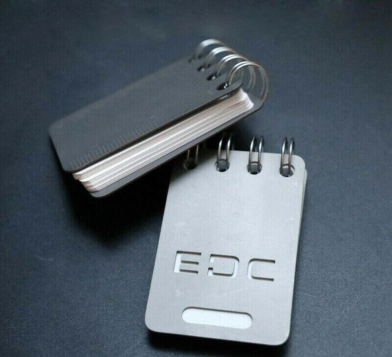 EDC Titanium Alloy Notepad Portable Recyclable Tools Outdoor Waterproof 07FC0E-D4 - KOEEK